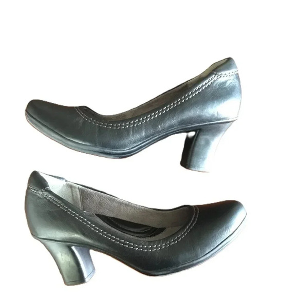 Naturalizer N5 Comfort Lisha Navy Dark Blue Leather Heels Pumps Shoes Sz  7.5M - Picture 2 of 11